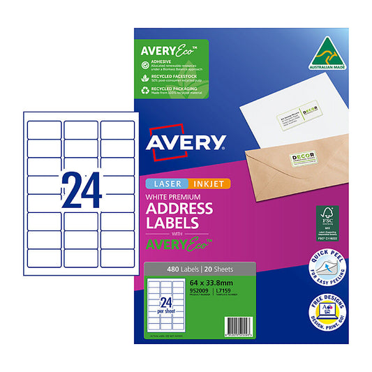 AveryEco Lbl L7159 24UP 20SHT