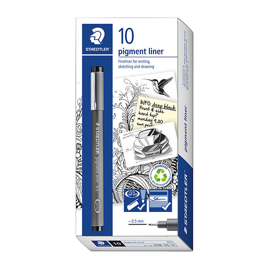 Staed Fineliner 0.5mm Blk Bx10